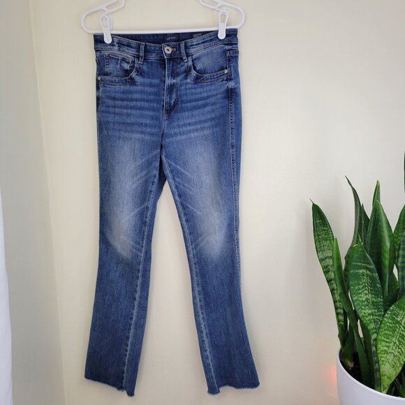 J. Jill High Rise Boot Cut Jeans Stretch Frayed Hem Women's Size 6 - Picture 1 of 12